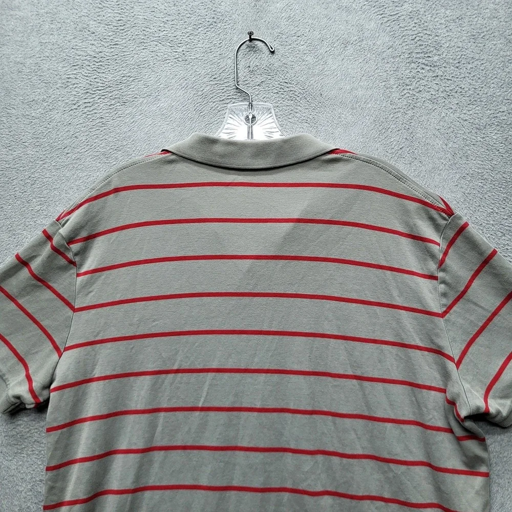 Polo Ralph Lauren Men Polo XL‎ Gray Pony Embroidery Striped Short Sleeve